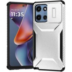 For Moto G 5G 2025/2026 - G Play 2026 - Ultimate U Design Hybrid with Camera Window Covering - Silve