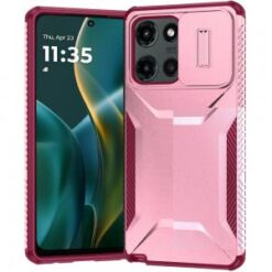 Moto G Stylus 5G 2026/2025 Ultimate U Design Hybrid with Camera Window Covering - Pink+Burgundy