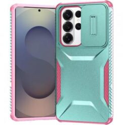 Samsung s26 Ultra Ultimate U Design Hybrid with Camera Window Covering - Teal+Hot Pink