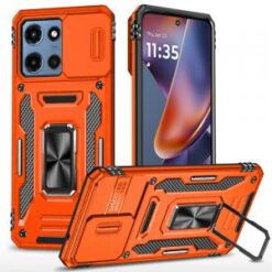 For Moto G 5G 2025/2026 / G PLAY 2026 Utter Tough Metal Ring Movable Camera Window Hybrid Case Cover