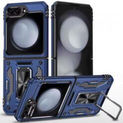 Samsung Z Flip 7FE / Flip 6 Utter Tough Metal Ring Movable Camera Window Hybrid Case Cover - Nav