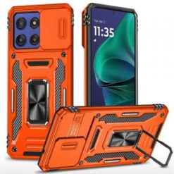 Moto G Stylus 5G 2026/2025 Utter Tough Metal Ring Movable Camera Window Hybrid Case Cover - Cosm