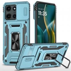 Moto G Stylus 5G 2026/2025 Utter Tough Metal Ring Movable Camera Window Hybrid Case Cover - Ligh