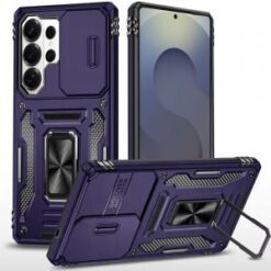 Samsung s26 Ultra Utter Tough Metal Ring Movable Camera Window Hybrid Case Cover - Dark Purple