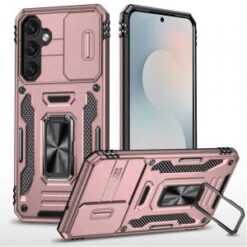 Samsung s26 Utter Tough Metal Ring Movable Camera Window Hybrid Case Cover - Rose Gold