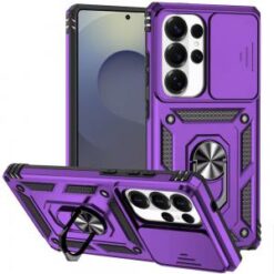 Samsung s26 Ultra Well Protective Magentic Ring Stand Camera Protective Cover Case - Purple