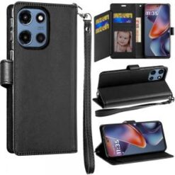 For Moto G 5G 2025/2026 - G Play 2026 - Wallet ID Card Holder Case Cover - Black