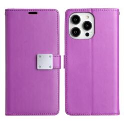 iPhone 13/14 Wallet ID Card Holder Case Cover - Dark Purple