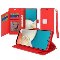 iPhone 13/14 Wallet ID Card Holder Case Cover - Hot Pink