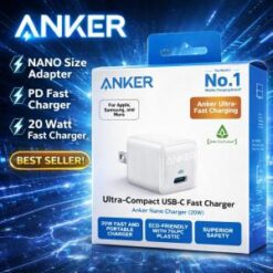 ANKER [NANO SIZE FAST WALL CHARGER] (20W PD-TypeC WHITE) - FAST CHARGING - (LANE C9 ITEM 30)