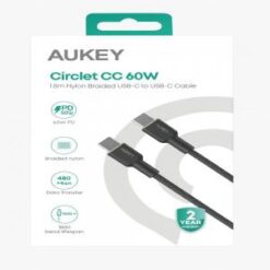 AUKEY [CABLE] (USB-TypeC to USB-TypeC 60W 3FT - BLACK) - PD FAST CHARGING BRAIDED - (LANE C12 ITEM 2