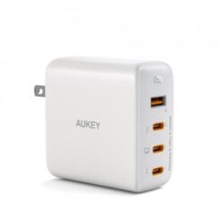 AUKEY [4-PORT FAST WALL CHARGER] (100W 3-PD USB-A - WHITE) - GAN - (LANE C6 ITEM 13)