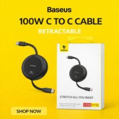 Baseus Mini Retractable 100W Type C to Type C Charging Cable 1M Cluster Black (B/C BASEUS 11)