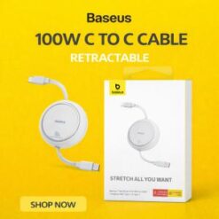 Baseus Mini Retractable 100W Type C to Type C Charging Cable 1M Cluster White (B/C BASEUS 14)