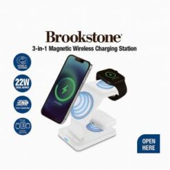 BROOKSTONE [22W 3-1 Magnetic Wireless CHARGING STATION] - WHITE - (LANE D12 ITEM 1)