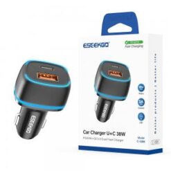 ESEEKGO [CAR CHARGER] (38W BLACK) - (LANE B2 ITEM 43)