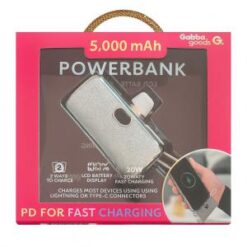 GG GLITTER [POWER BANK] (20W 5000MAH TypeC SILVER) - IPHONE - (LANE D14 ITEM C)
