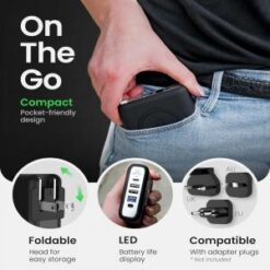 INFINACORE [WIRELESS POWER BANK] (8000MAH FAST USB-C - 2 USB-A MAGNETIC BLACK) - FAST CHARGE DIGITAL