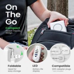 INFINACORE [WIRELESS POWER BANK] (8000MAH FAST USB-C - 2 USB-A MAGNETIC WHITE) - FAST CHARGE DIGITAL