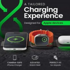 INFINACORE [3-IN-1 WIRELESS CHARGING STATION] (MAGNETIC FOLDABLE BLACK) - FAST CHARGING - (LANE A4 I