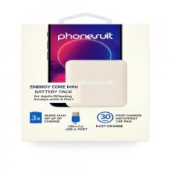 PHONESUIT [DUAL-PORT POWER BANK] (FAST 30W 10000MAH PD-TypeC USB-A WHITE) - PORTABLE - (LANE B C-0 I