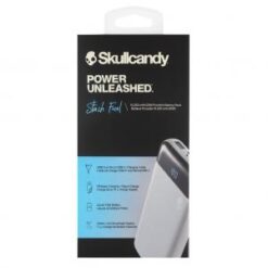SKULLCANDY [Portable Fast DUAL Port COMBO POWER BANK - CABLE] (10000MAH 20W USB-A USB-C - BLUE GRAY)