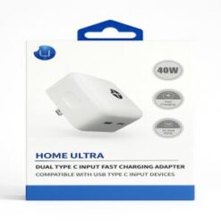 UPLUS [DUAL PORT - WALL CHARGER] (40W PD-TypeC - PD-TypeC WHITE) - FAST CHARGING - (LANE A3 ITEM 12)