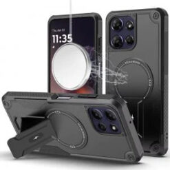 Motorola Moto G Power 5G 2025 Sturdy Bracket Kickstand Magnetic Hybrid - Black