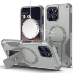 Motorola Moto G Power 5G 2025 Sturdy Bracket Kickstand Magnetic Hybrid - Grey