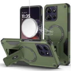 Motorola Moto G Power 5G 2025 Sturdy Bracket Kickstand Magnetic Hybrid - Midnight Green
