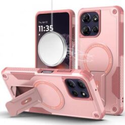 Motorola Moto G Power 5G 2025 Sturdy Bracket Kickstand Magnetic Hybrid - Pink