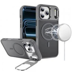 iPhone 17 Pro Max Fearless Tough HQ Metallic Hybrid with Camera Ring Stand [Magnetic Circle] Cas