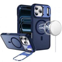 iPhone 17 Pro Max Fearless Tough HQ Metallic Hybrid with Camera Ring Stand [Magnetic Circle] Cas