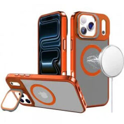 iPhone 17 Pro Max Frame Aluminium Camera Stand Metallic Buttons [Magnetic Circle] Tough HQ Hybri
