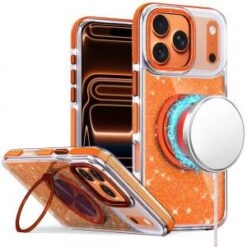 iPhone 17 Pro Max Glitz HQ Shimmer Glitter [Magnetic Ring Circle] with 360 degree Rotational Rin