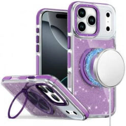 iPhone 17 Pro Max Glitz HQ Shimmer Glitter [Magnetic Ring Circle] with 360 degree Rotational Rin