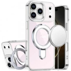 iPhone 17 Pro Max CHROME HQ Rotational Magnetic Ring Hybrid - Clear