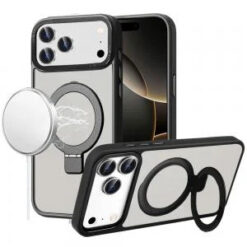 iPhone 17 Pro Max Metal Chrome Kickstand [Magnetic Circle] Shockproof Matching Camera Hybrid - B