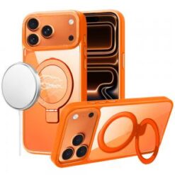 iPhone 17 Pro Max Metal Chrome Kickstand [Magnetic Circle] Shockproof Matching Camera Hybrid - C