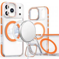 iPhone 17 Pro Max MagSonic Camera Bracket Stand Magnetic Ring Circle Hybrid - Cosmic Orange
