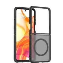 Motorola Razr 2025 2024 [Magnetic Circle] Smooth Safe Matte Feel Hybrid Case - Black