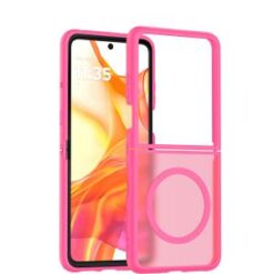 Motorola Razr 2025 2024 [Magnetic Circle] Smooth Safe Matte Feel Hybrid Case - Hot Pink