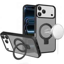 iPhone 17 Pro Max Skin Touch Feel HQ [Magnetic Circle] Kickstand Hybrid - Black