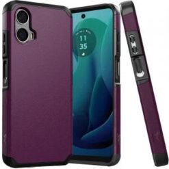 Motorola Moto G 5G (2024) Tough Strong Hybrid (Magnet Mount Friendly) Case Cover - Dark Purple