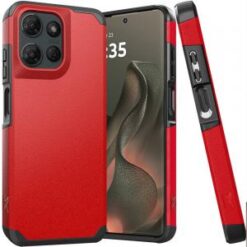 Motorola Edge 2025 (Original Series) Tough Strong Shockproof Hybrid in Slide-Out Package - Red