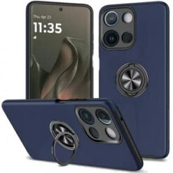 Motorola Edge 2025 CHIEF Oil Painted Magnetic Ring Stand Hybrid Case Cover - Dark Blue