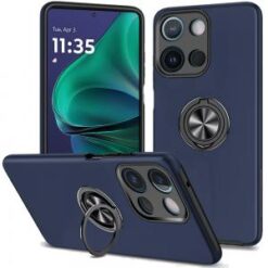 Moto G Stylus 5G 2026/2025 CHIEF Oil Painted Magnetic Ring Stand Hybrid Case Cover - Dark Blue