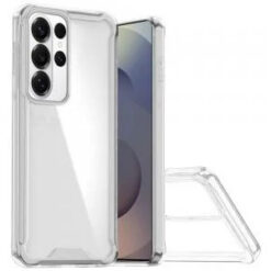Samsung s26 Ultra Colored Shockproof Transparent Hard PC TPU Hybrid Case Cover - Clear/Clear