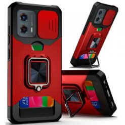 Motorola Moto G Stylus 5G 2024 Multi-Functional Card Magnetic Ring Stand Hybrid Camera Case Cove