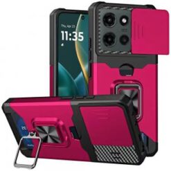 Moto G Stylus 5G 2026/2025 Multi-Functional Card Magnetic Ring Stand Hybrid Camera Case Cover -